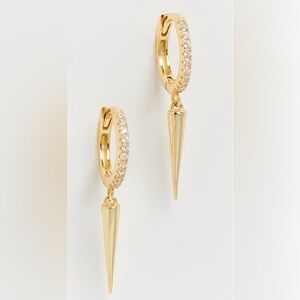 Shashi dagger hoop earrings gold